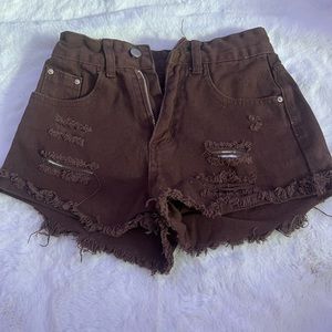 brown shorts